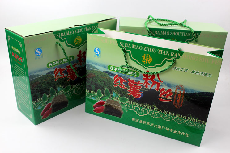 定制禮品包裝盒，長沙包裝廠力助桃源縣芭茅洲“紅薯粉絲”檔次倍增